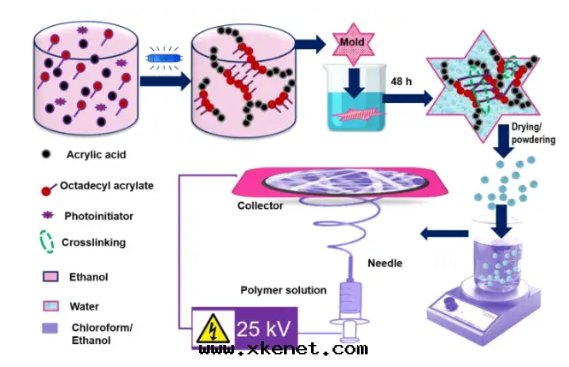 静(jìng)电紡丝(sī)疏水改性(xìng)聚丙烯酸(suān)水凝胶(jiāo)納米(mǐ)纖維用(yòng)于(yú)去(qù)除环(huán)丙沙(shā)星(xīng)
